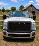Razer Auto Matte Black Hex Mesh Grille with Amber LED Lights | 2011–2016 Ford Super Duty (F-250 / F-350)